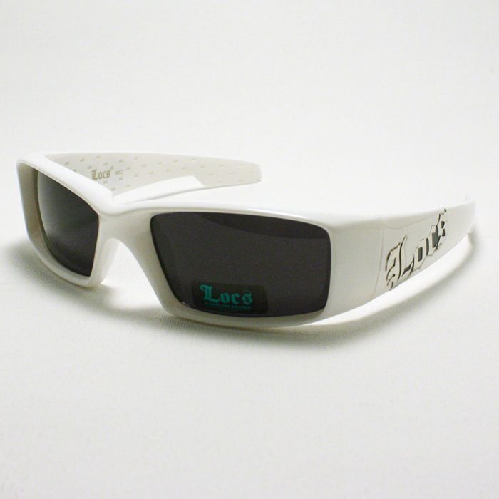 WHITE Mens Gangster Sunglasses Cholo Style LOCS Biker  