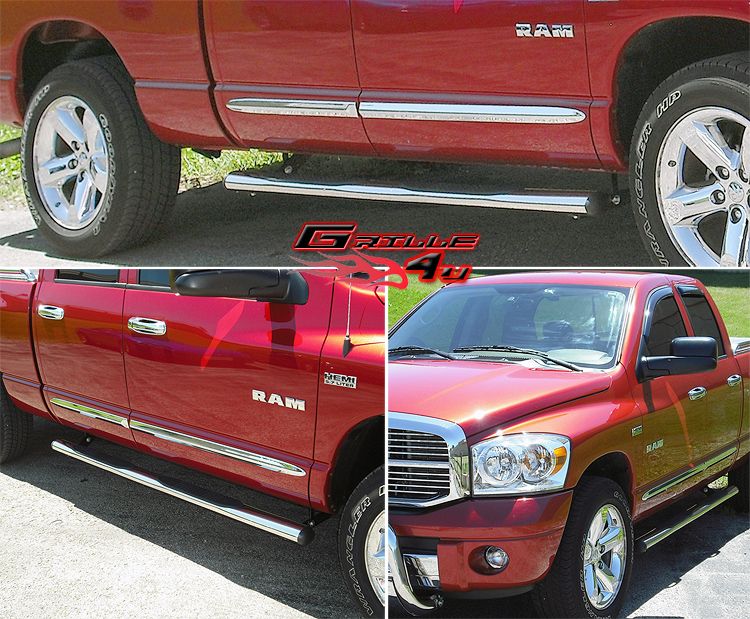 03 08 Ram 1500/2500/3500 Quad Cab 4 S/S Nerf Bars  