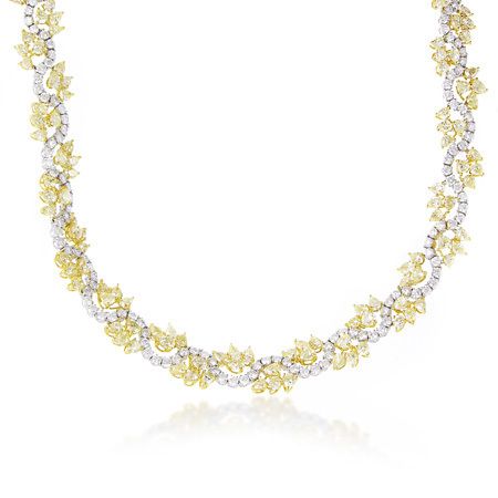 18K TWO TONE GOLD DIAMOND NECKLACE  