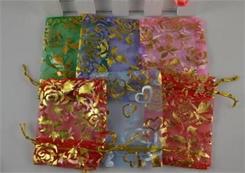   LOT 100 PCS MIXED COLOR WEDDING SILK JEWELRY ORGANZA POUCH GIFT BAG1