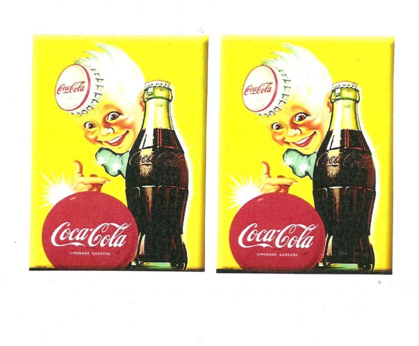 two vintage looking coca cola waterslide decals 2 1/2 long x 3 1/4 