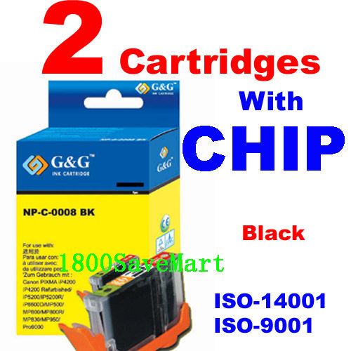 CLI 8BK INK Canon Pixma IP5200R iP5300 IP6700 MP520 MP800R MP960 