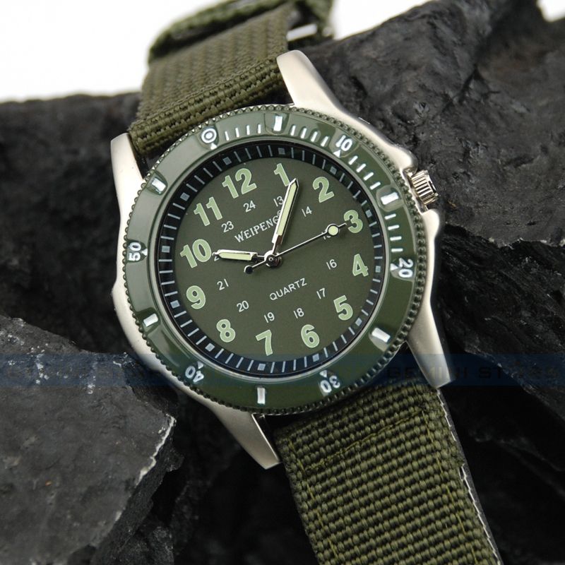 Classical Land Force Colonel Men Military Army Sport Canvas Wrist 