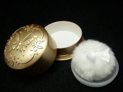 New Gold Pan ge boa puff & case Makeup/Baby Powder Case  