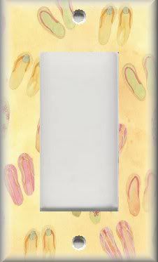 Light Switch Plate Cover   Beach Decor   Sunshine Flip Flops  