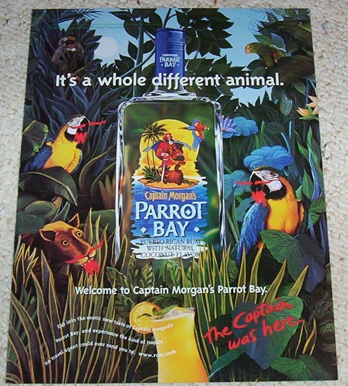 1997 ad Captain Morgan Parrot Bay coconut Rum PRINT AD  