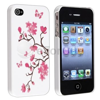   with apple iphone 4 4s white peach blossom butterfly quantity