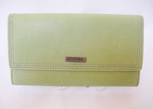 Sonoma Green Genuine Leather Checkbook Women Wallets  