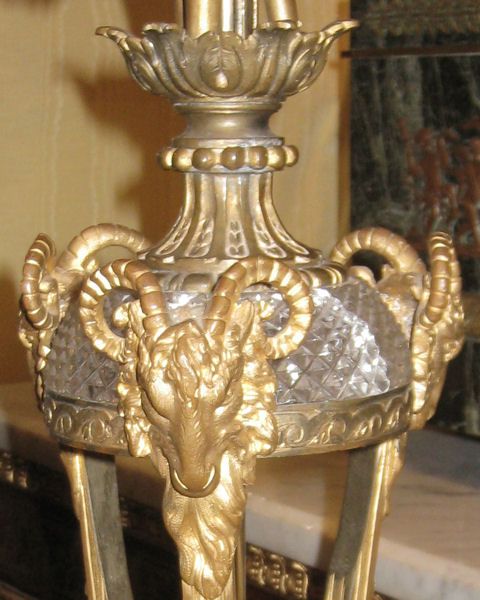 Pair Regency Style Bronze & Crystal Candelabra Lamps  