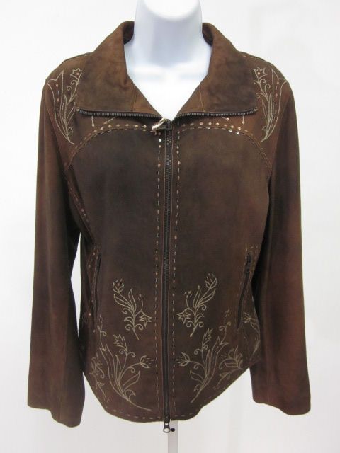 NWT ME BY MILESTONE Donna Brown Leather Jacket Sz 36  
