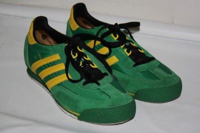   76 BRAZIL GREEN YELLOW SUEDE OLYMPIC TRAINER SNEAKERS SHOES 10.5 MINT