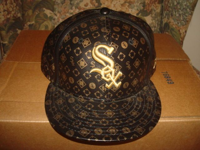 Chicago White Sox Leather New Era 59/50 Fitted Hat 8  