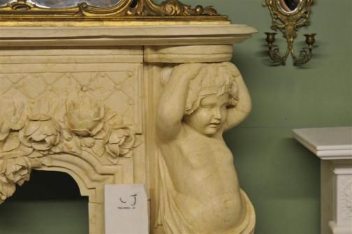 Italian Style Marble Fireplace Mantel Surround  