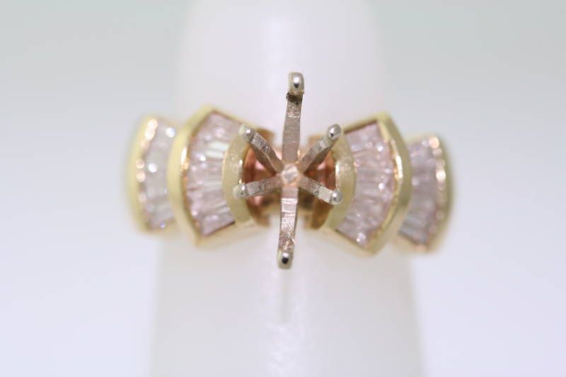 14k Yellow Gold .60ctw Diamond Marquise Semi Mount Ring  