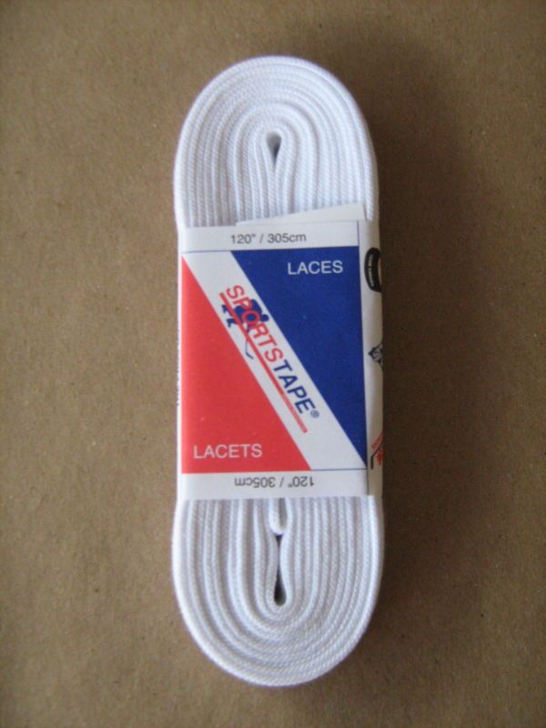 Braided Figure Skate Laces 120   304 cm White  