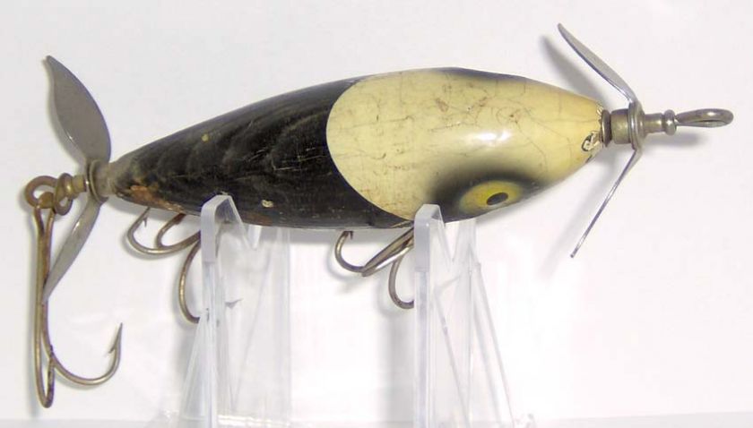 VINTAGE SOUTH BEND NIP I DIDDEE WOOD LURE in RARE BLACK & WHITE 