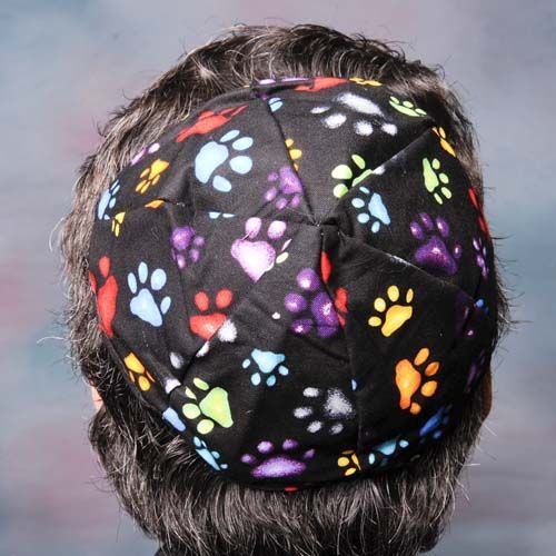 PAWS KIPPAH, 100% cotton, yarmulke, Jewish, Judaica  