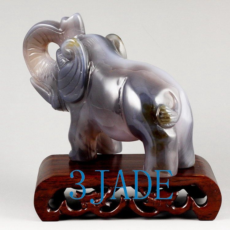 Natural Onyx / Agate Carving/Sculpture Elephant Statue  