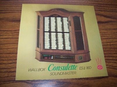 1980s NSM CONSULETTE ES WALLBOX JUKEBOX FLYER BROCHURE  