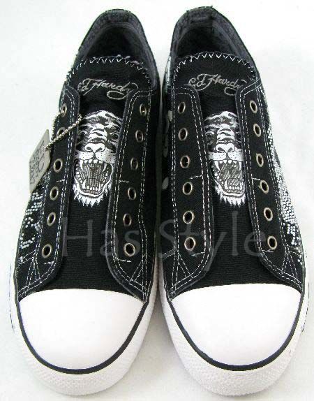 Womens ED Hardy Pirate Skull Black Shoes STONES 5 NIB  