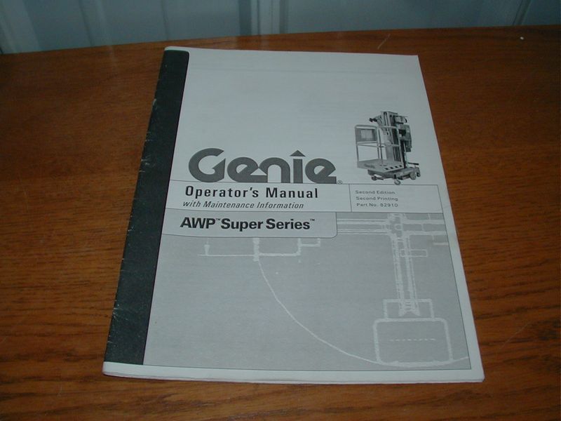 GENIE AWP SuperSeries OPERATOR MANUAL #82910 (Z63)  