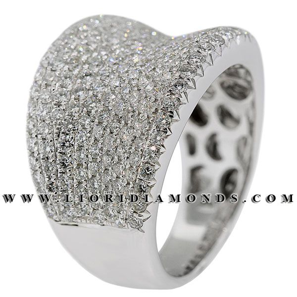 50 CT F VS1 MICRO PAVE DIAMOND COCKTAIL BAND RING 18K  