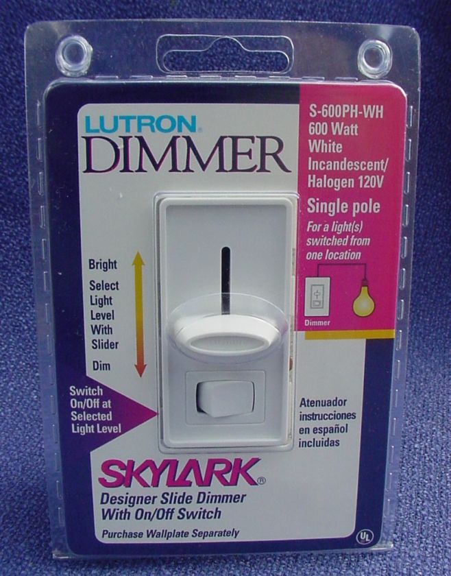 Lutron Slide Light Dimmer On Off Switch White NIP NEW  