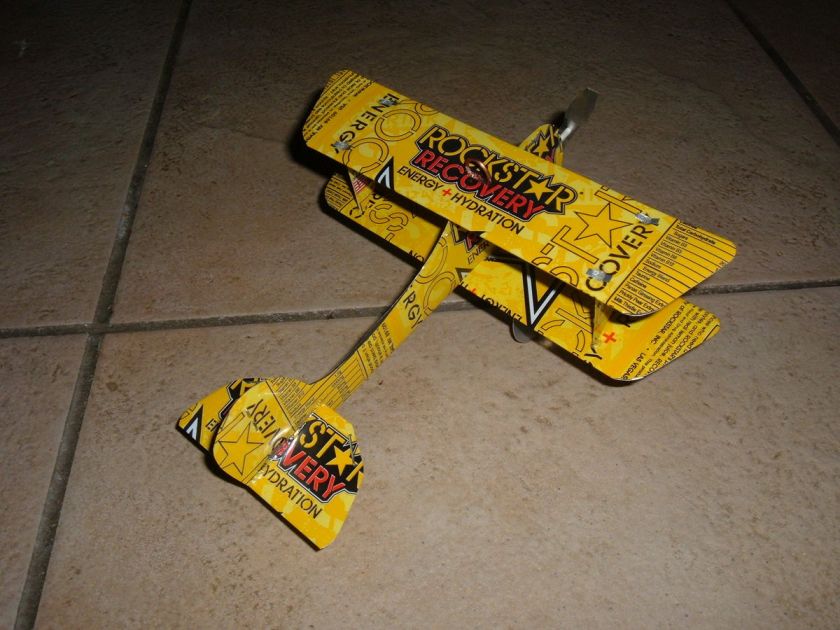 ROCKSTAR RECOVERY Energy Drink Airplane. Made from Cans  