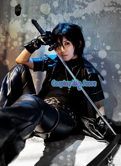 Togainu no Chi Shiki Cosplay Short Black Layered Wig  