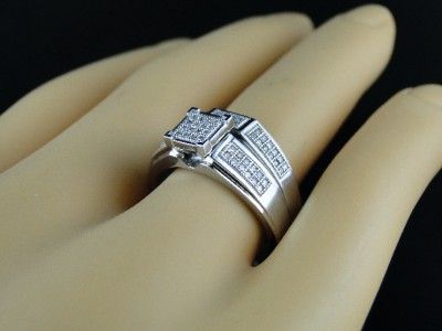 BRIDAL ENGAGEMENT ROUND CUT DIAMOND RING TRIO BAND SET  