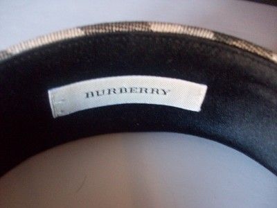 BURBERRY Head Band Nova Check Plaid Hair Accessory Designer Black Gray 