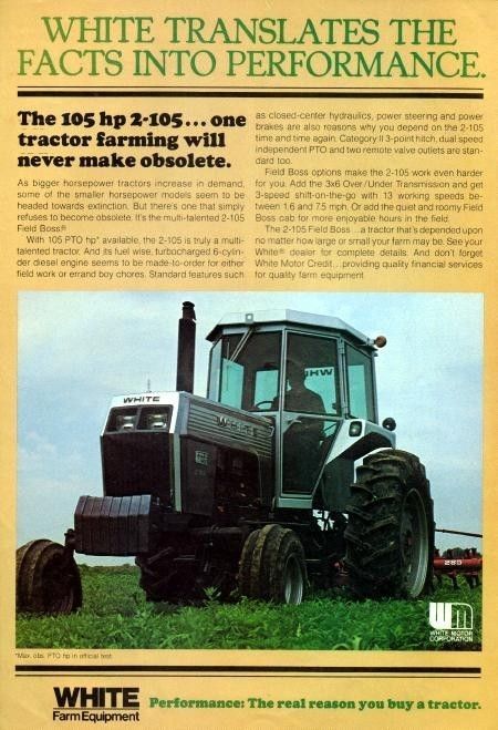 1979 White 2 105 Tractor Original Color Ad  