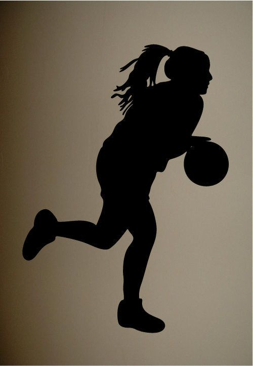 Girls Basketball Silhouette Girls Room Wall Decal Decor  