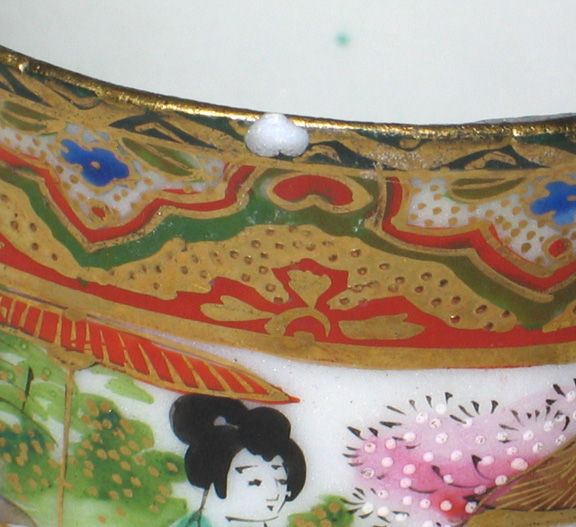 FINEST ANTIQUE NIPPON KUTANI HP GEISHA DEMI CUP SAUCER  