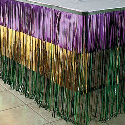 MARDI GRAS Party Decor FOIL FRINGE TABLE SKIRT  