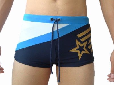 Speedo Mens Square Cut Swimsuit Shorts Blue XL 32 34  