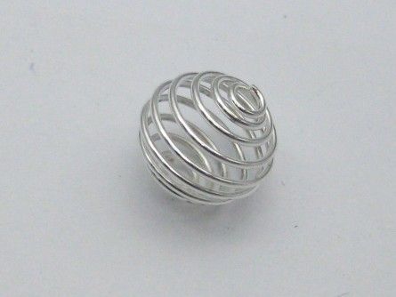 100 Silver Plated Spiral Bead Cages 13X13mm Spacer Findings  