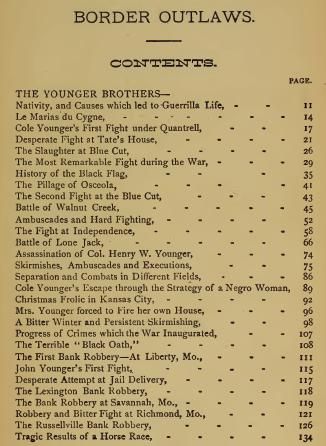 Border Outlaws James & Younger Brothers Book 1881  