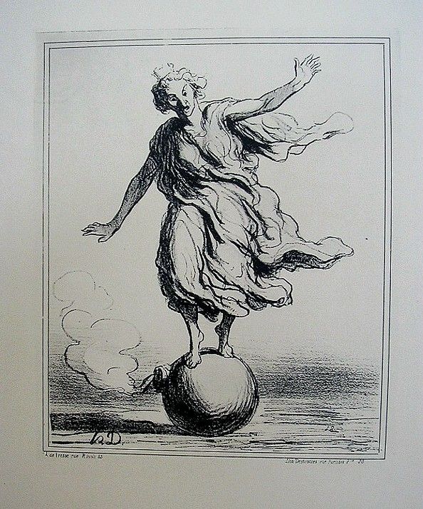 HONORÉ DAUMIER DOUBLE ORIGINAL 1898 PRINT FOR CHARIVARI  