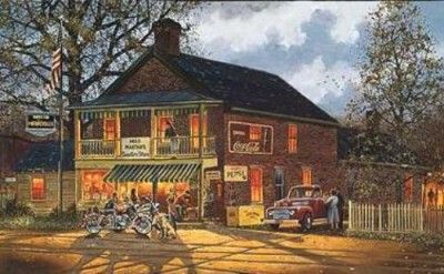 Dave Barnhouse American Made Motorcycle Print 18 x 12  