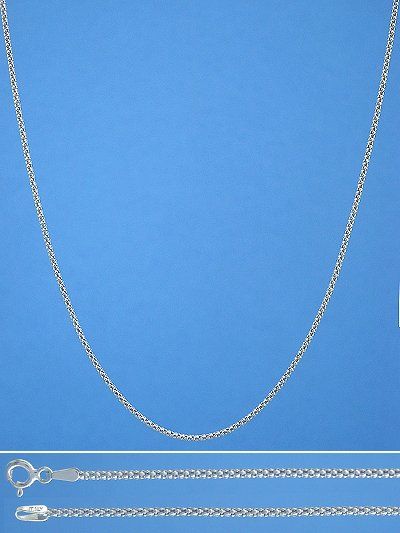 Sterling Silver 18 Rhodium Clustered Bead 1.6mm Chain Necklace Solid 