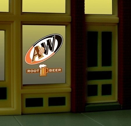 Miller Engineering HO/O 6666 A&W Root Beer Animated Window Sign  