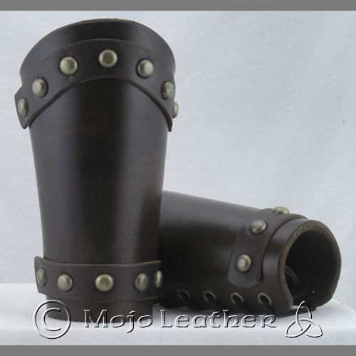 Leather Arm Bracers / Arm armor for Faire, LARP, Pirate  