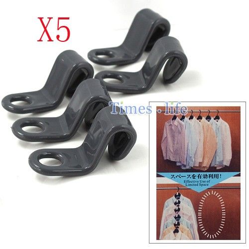 5PCS Hanger Connector Hook Coat Clothes Effective Using  