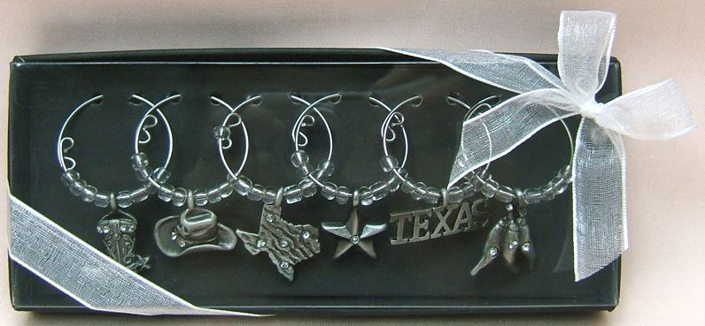 Pewter Texas Wine Charms Decoration Gifts PTC4336  