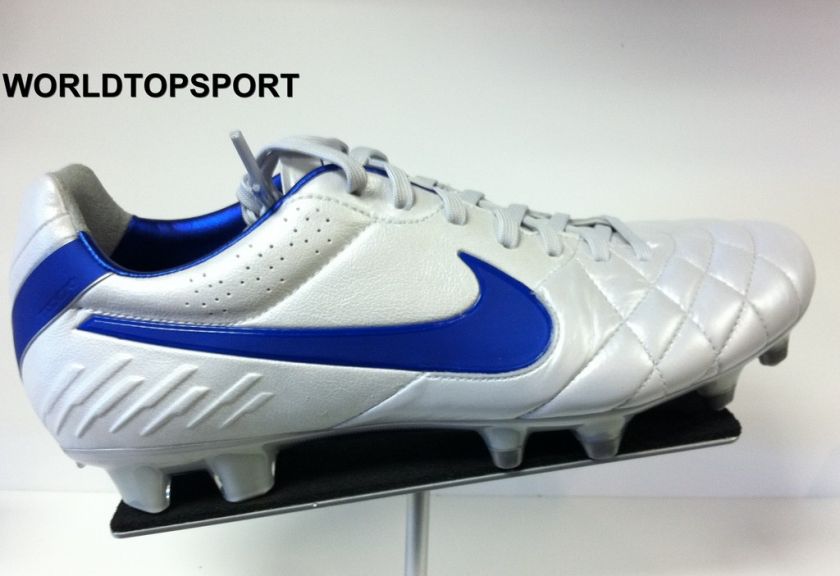 NEW NIKE TIEMPO LEGEND IV FG WHITE/SILVER/TREASURE BLUE  