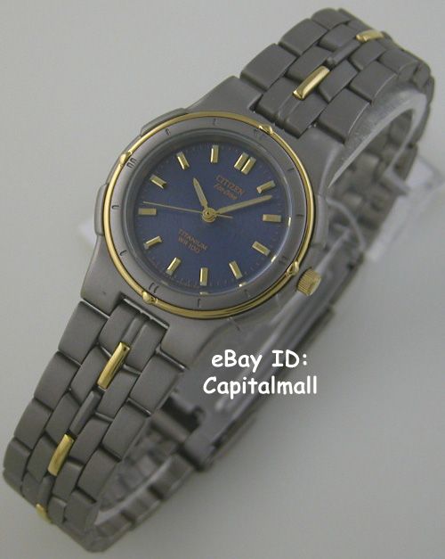 NEW CITIZEN ECO DRIVE 2 TONE TITANIUM 100M LADIES WATCH LAST FREE SHIP 