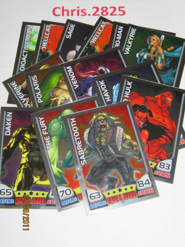 MARVEL HERO ATTAX ANY 6 STAR CARDS FROM LIST  