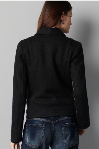 ANN TAYLOR LOFT Black Jeweled Pocket Military Coat Blazer Jacket $148 