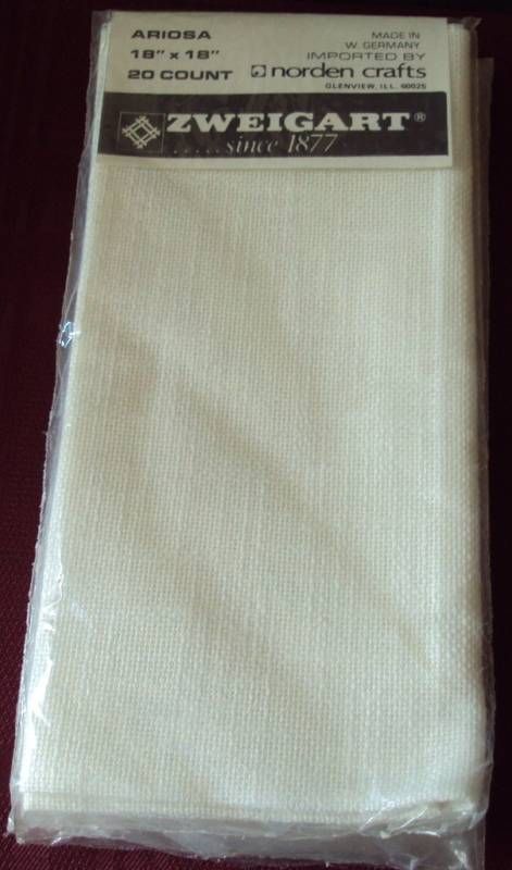 ZWEIGART ARIOSA 20 CT FABRIC 18 X 18 WEST GERMANY  